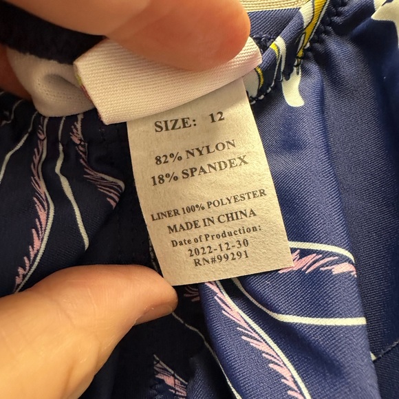 Kanu Surf Girls Ruffle One Piece Swimsuit REESE Size 12 colorful Navy NWT - Picture 3 of 7